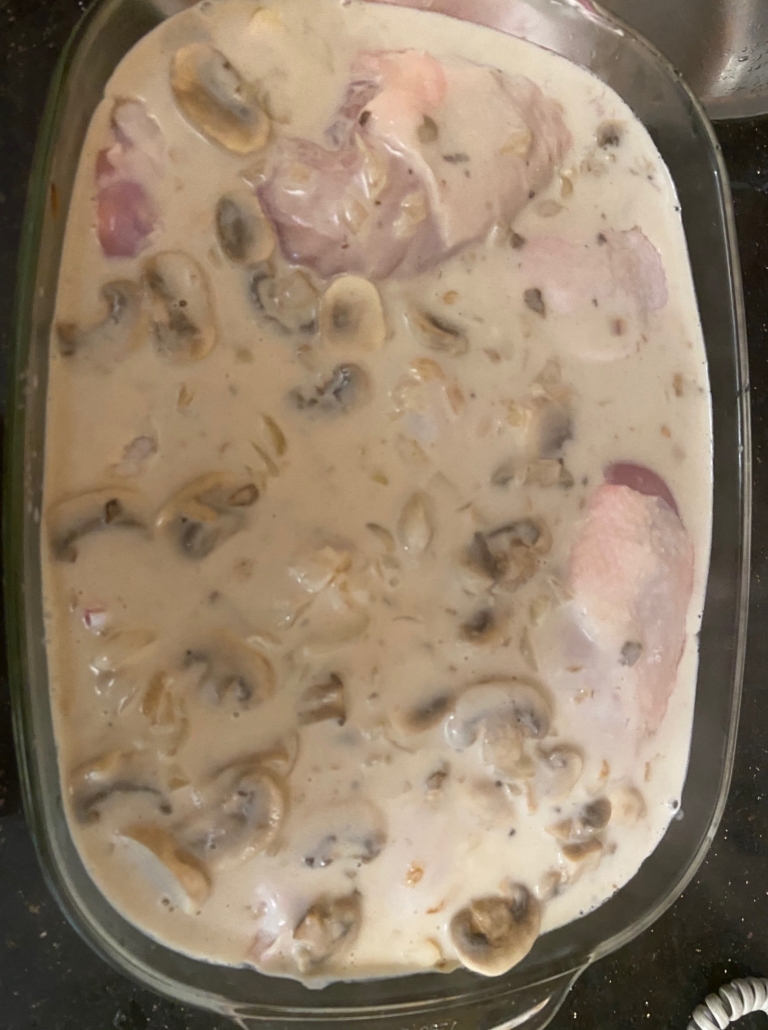 Sauce covered chicken