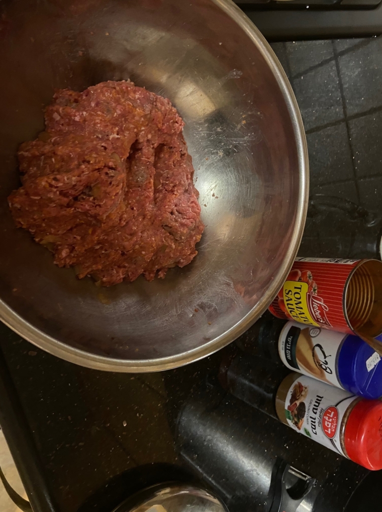 mixed chopped beef filling