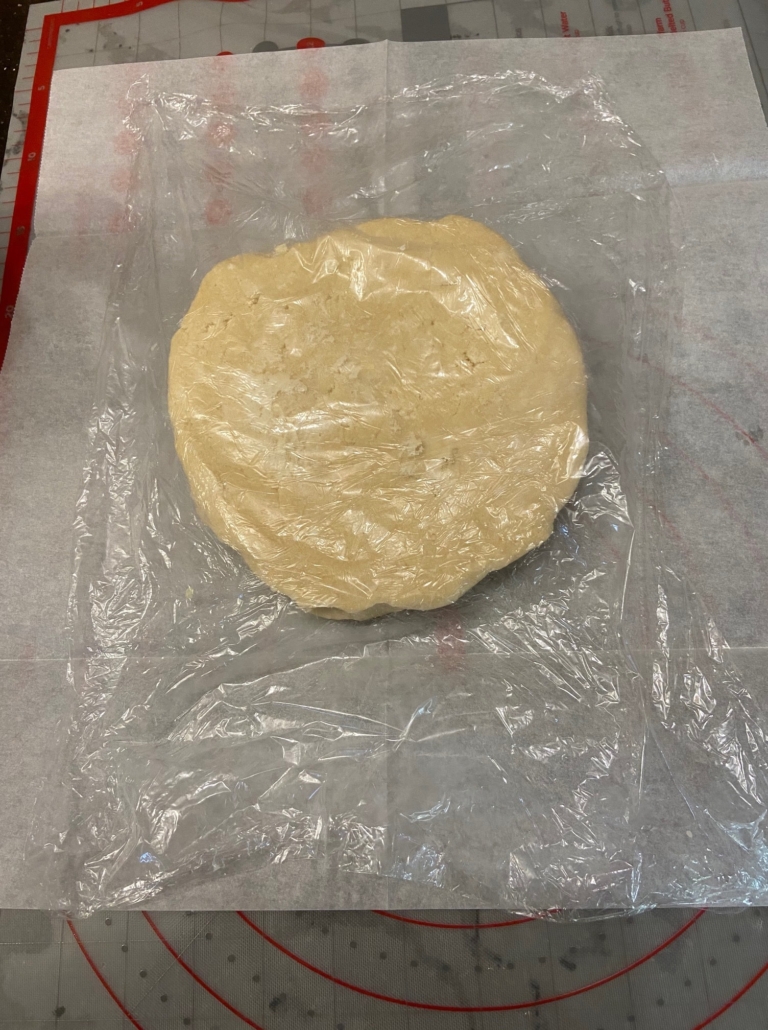 dough in plastic wrap