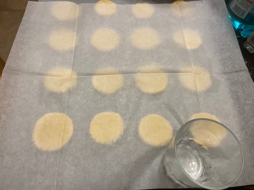 pressing cookies flat