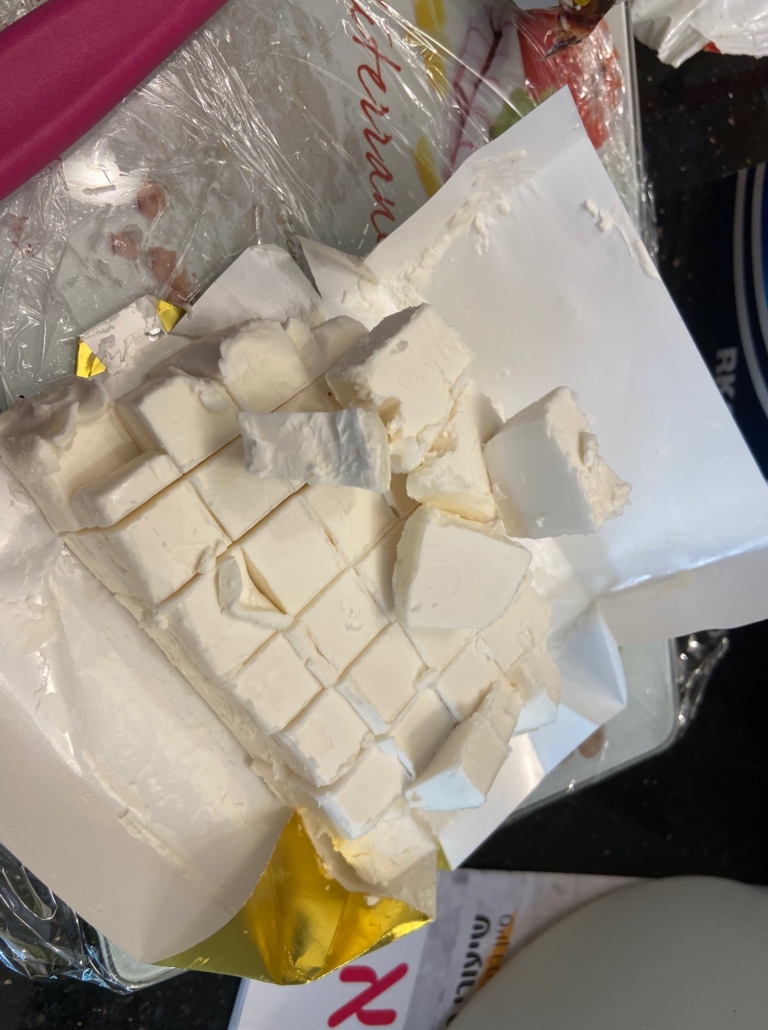 cubed cold margarine