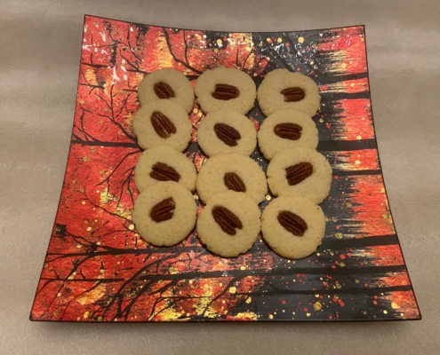 Pecan topped butter cookies
