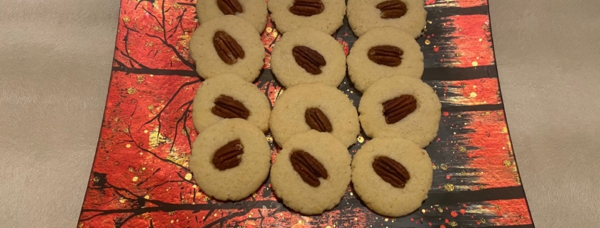 Pecan topped butter cookies
