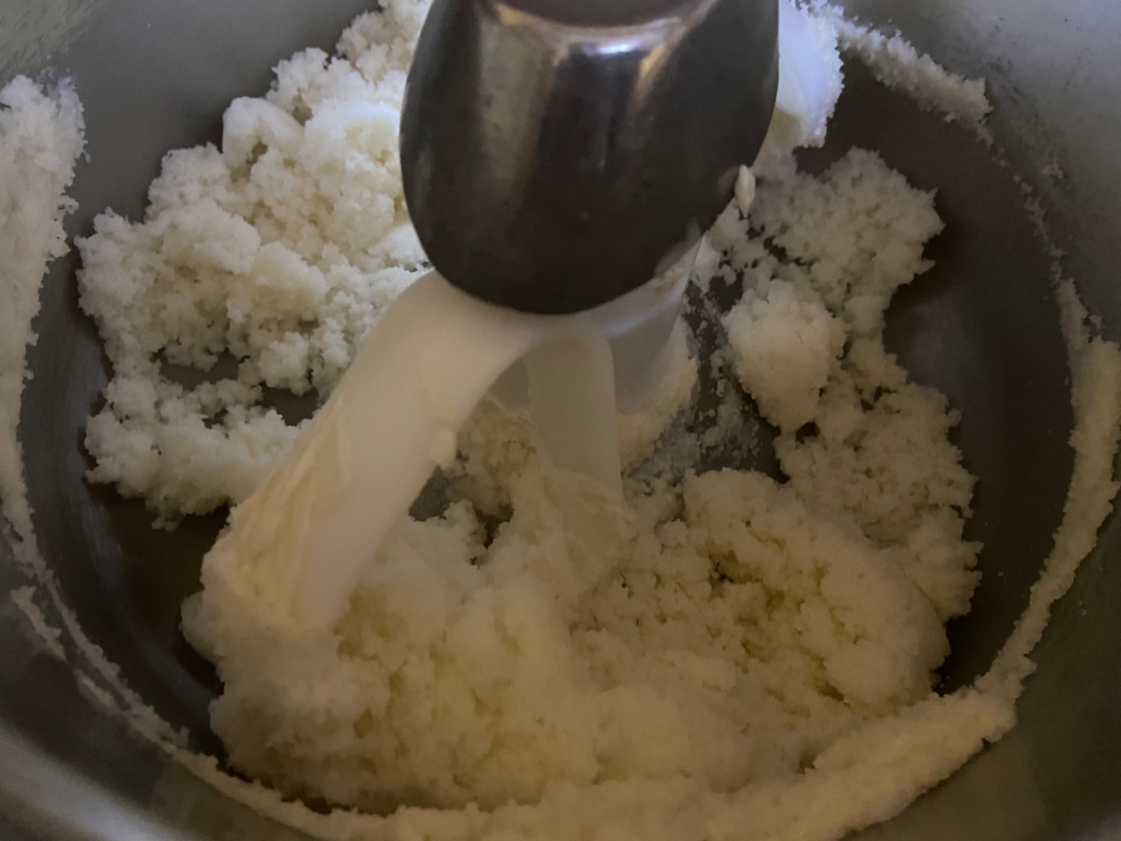 butter and sugar mixing