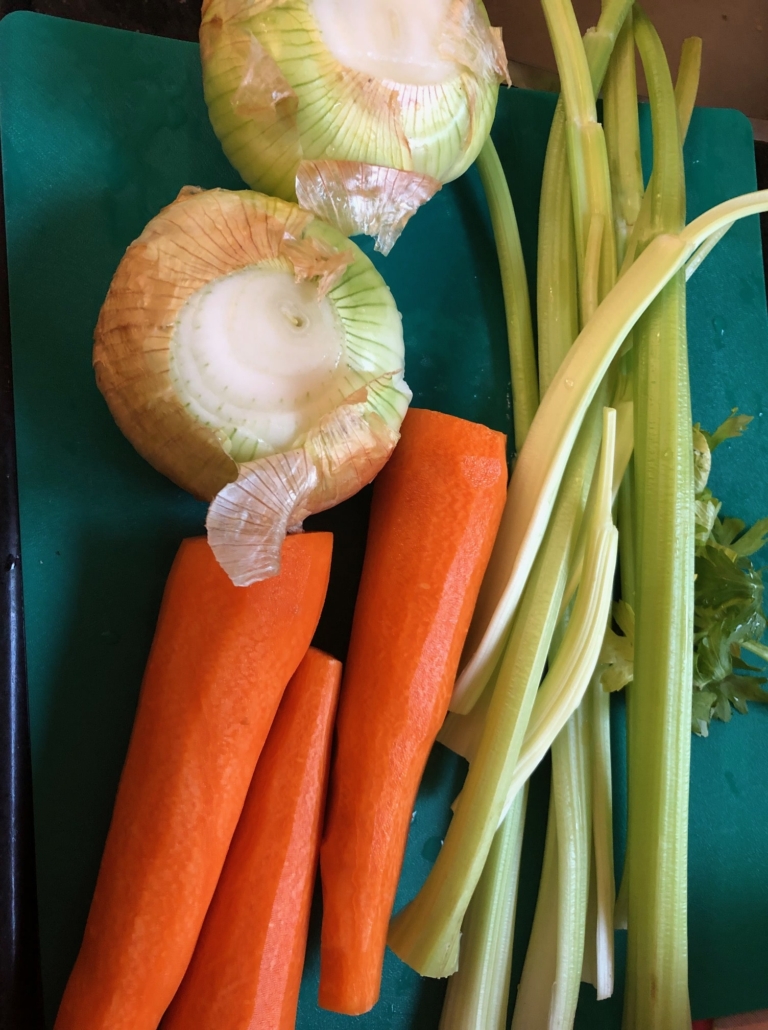 onions, carrots and celery
