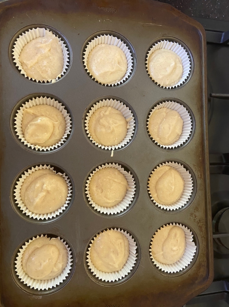 fill muffin cups 2/3 full