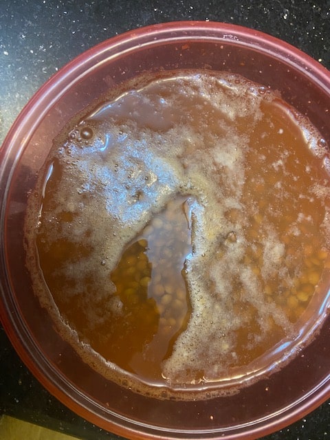 cover with boiling water 