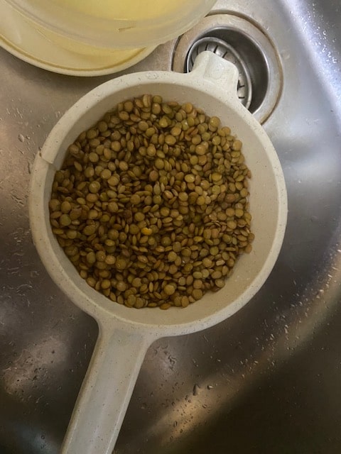 rinse and drain the lentils