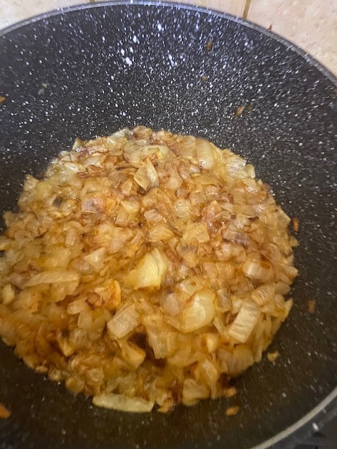 caramelizing the onions