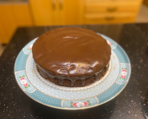 Celebration Mocha Cake with Mocha Ganache Topping