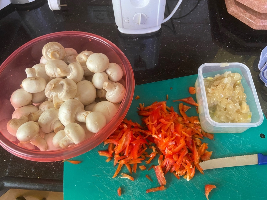 prepping the ingredients