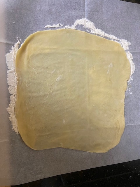 roll dough into rectangle