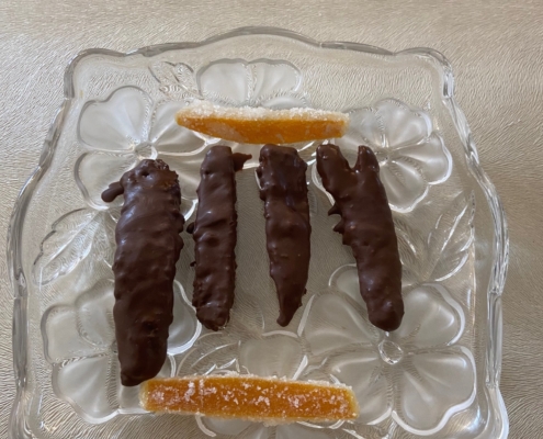chocolate dipped candied orange peel