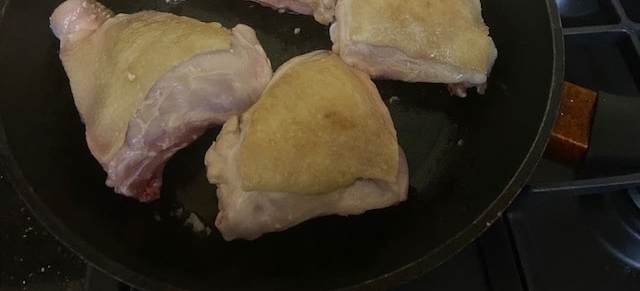 browning the chicken