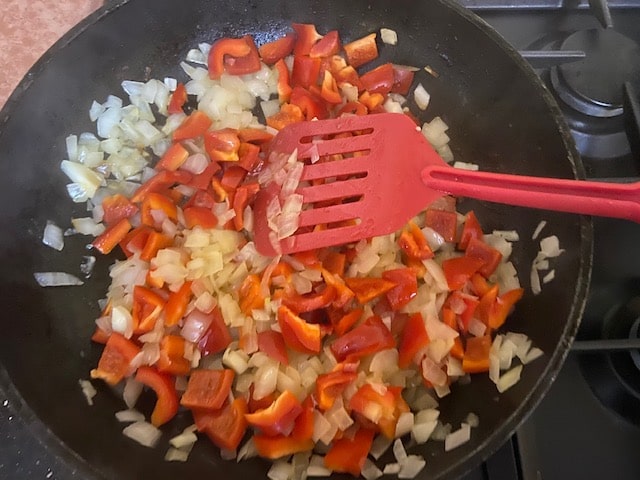 adding the peppers