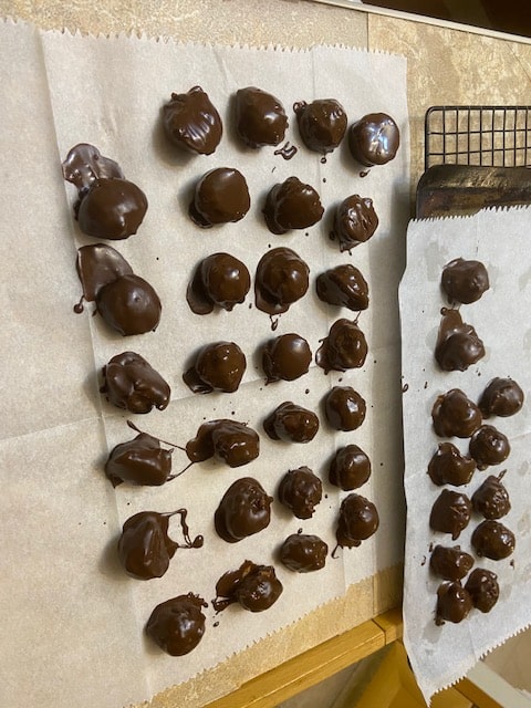 dipped peanut butter balls