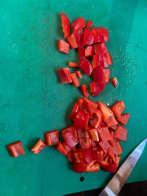 bell pepper chopped into cubes/chunks