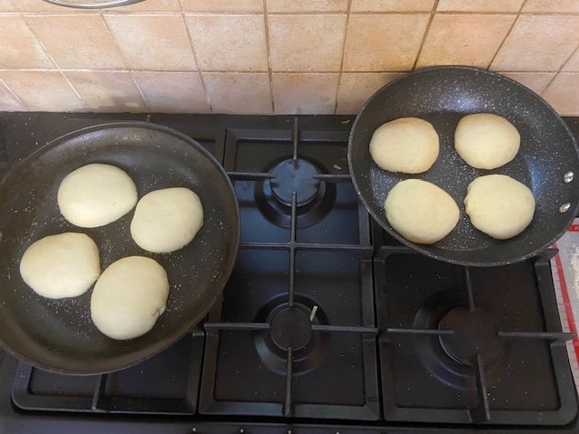 pan baking the muffins