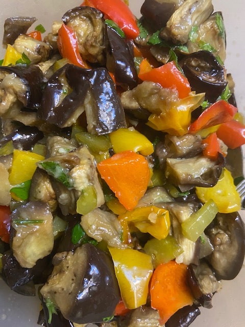 Eggplant and Red Pepper Salad, Oven Roasted – Kosher From Jerusalem