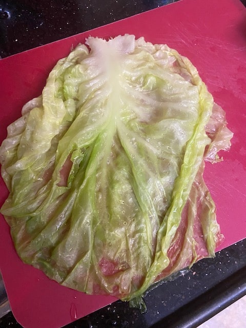 cabbage leaves in a heap