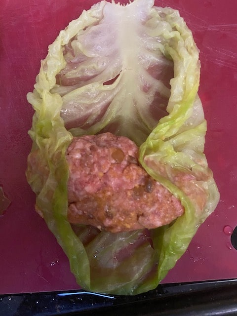 starting the cabbage roll