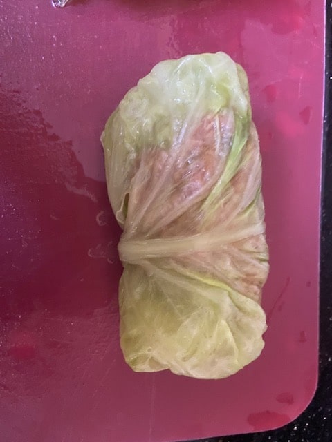 finished stuffed cabbage leaf
