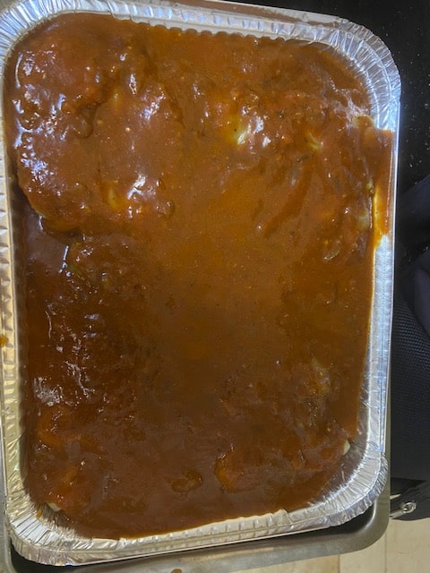 sauce covered rolls