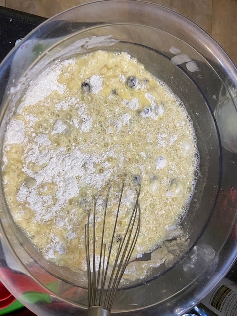 Mixing the wet and dry ingredients