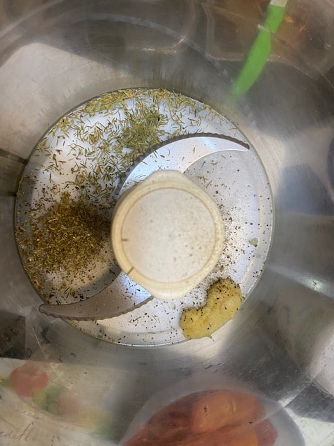 Put the spices in the food processor
