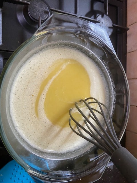 whisking the curd