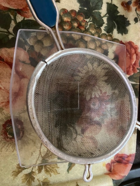 sieve and bowl for the curd