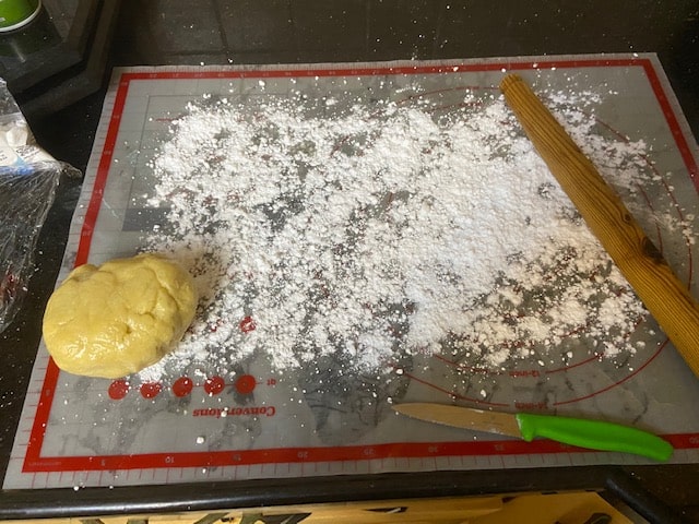 floured silpat and rolling pin