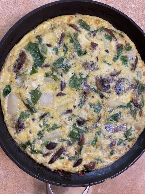 frittata hot out of oven