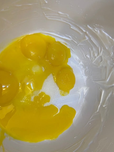yolks and sugar
