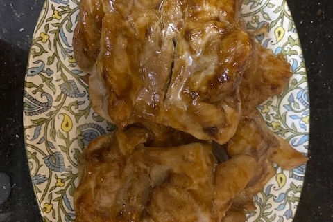 Skinless, boneless thighs in homemade teriyaki sauce