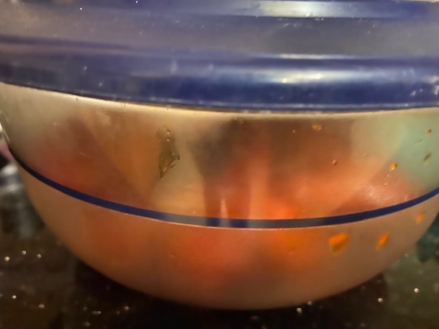 steaming the peppers