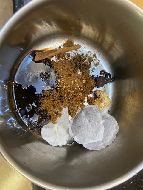 spices and things in the pot