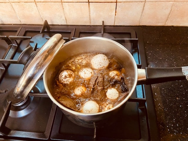 eggs in water and spices