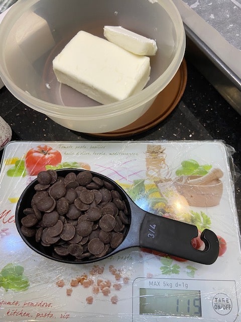butter/marg and chocolate