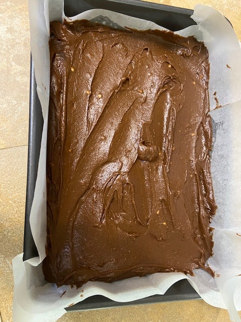 batter smoothed into corners