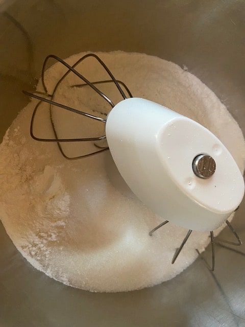 mixing the dry ingredients together