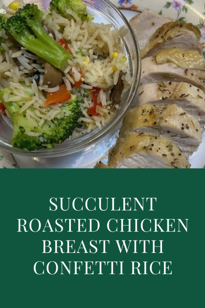 Succulent Roasted Chicken Breasts with Confetti Rice