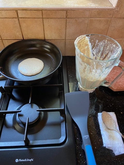 batter next to pan