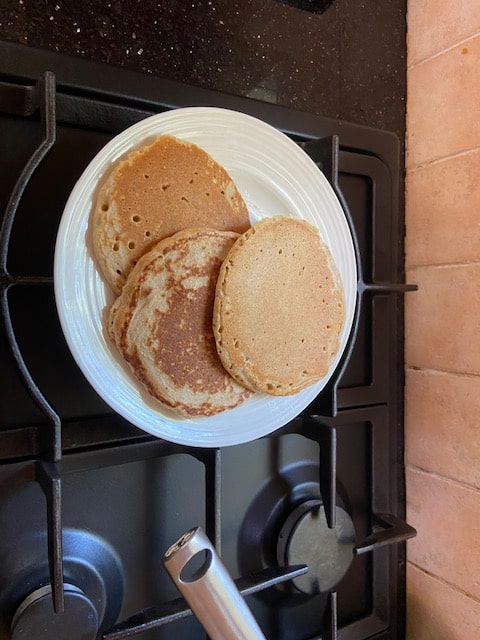 turning out the pancakes