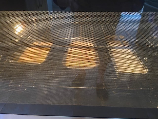 loaves with ice in oven