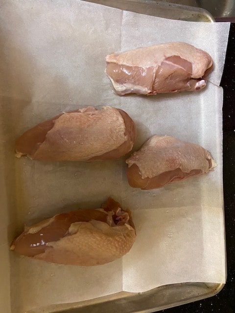 skin on full chicken breasts