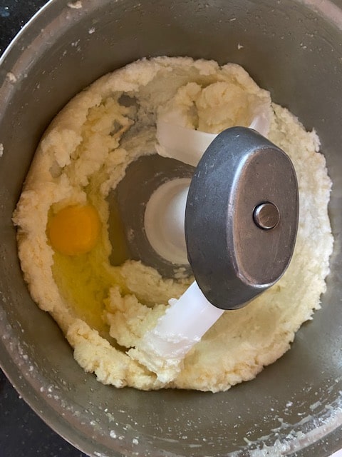 fluffy sugar and butter with egg