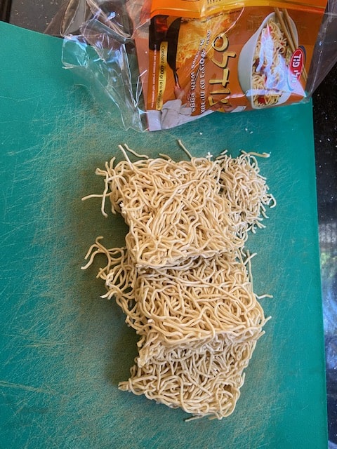 curly egg noodles