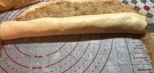 Rolling up the dough