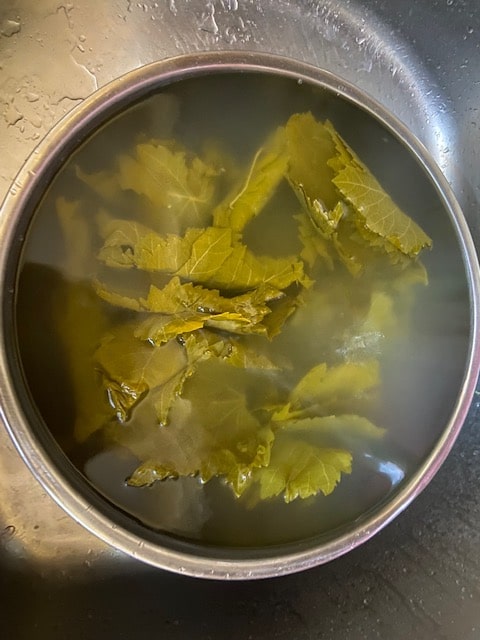 swish the leaves in water